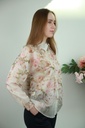 Blouse Noore nm85 bloemenprint nacré doorgeknoopt 