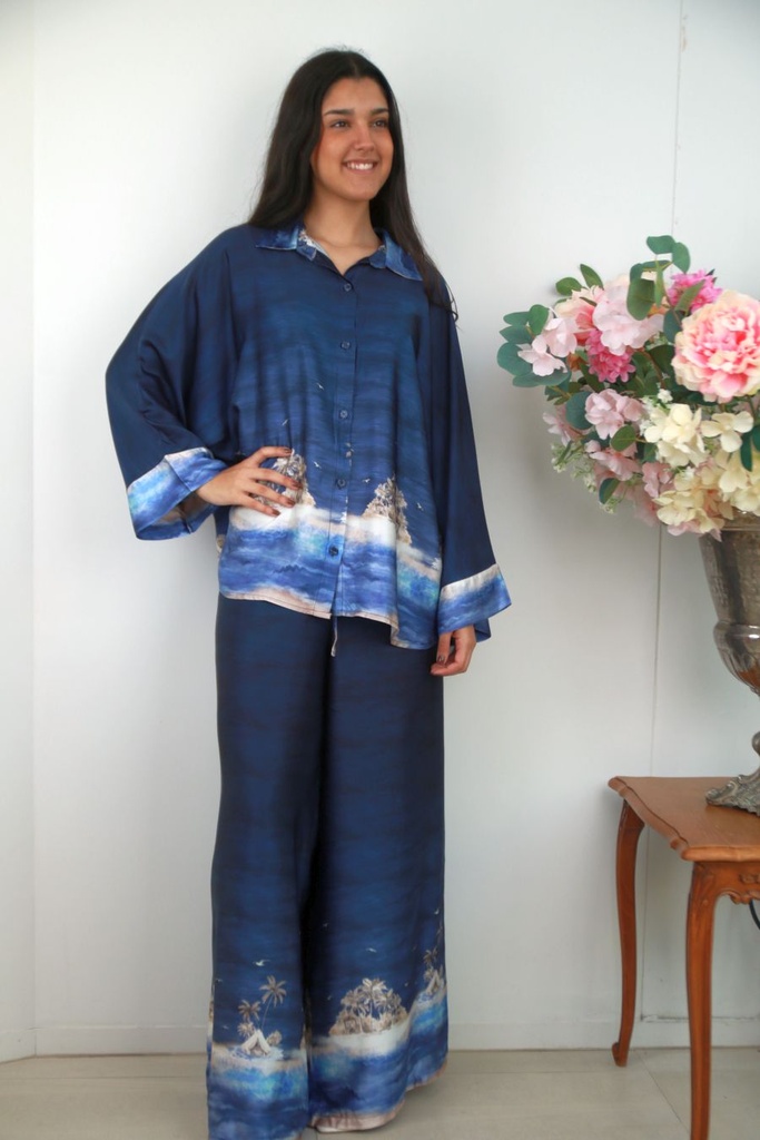 Tuniek en broek Samuel nm100 palmeiland wijde mouw