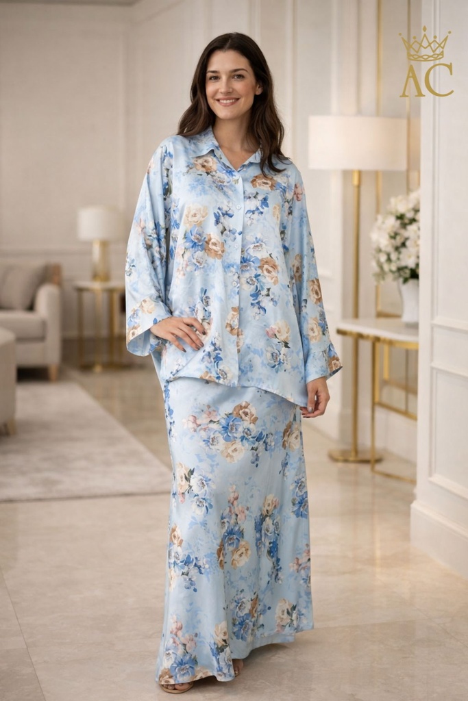 Tunique et pantalon Suus nm100 bouquets d'anémones noués à travers