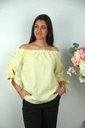 Checkered blouse Nyk nm85 off-shoulder bow ribbon sleeves