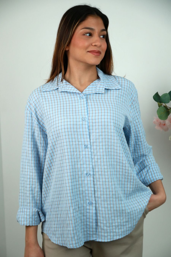 Tencel overhemd Sterre doorgeknoopt geruit