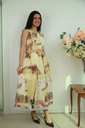 Dress Nygel nm98 abstract print belt round neckline