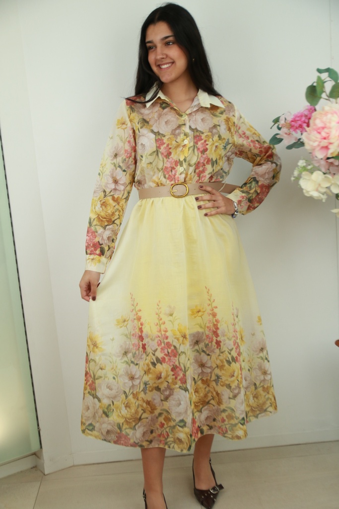 Jurk Najwa nm85 rozen- en anemonenprint 