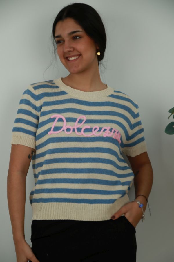 T-shirt Nuala nm50 tricot horizontale strepen 