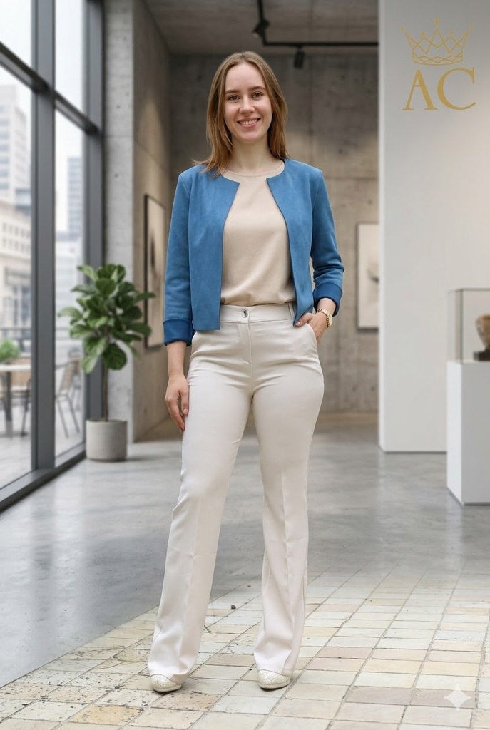 Olly kraagloze vest ronde hals eco suède