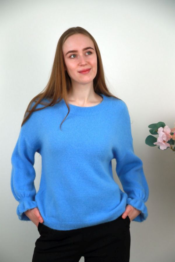 Pull Nees nm27 round neck frilled trumpet sleeve