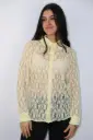 Kanten blouse Roosmarijn met satijnen kraag 