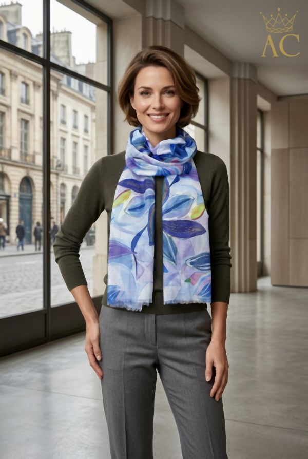 Sjaal Nassima nm100 bloemen XL 