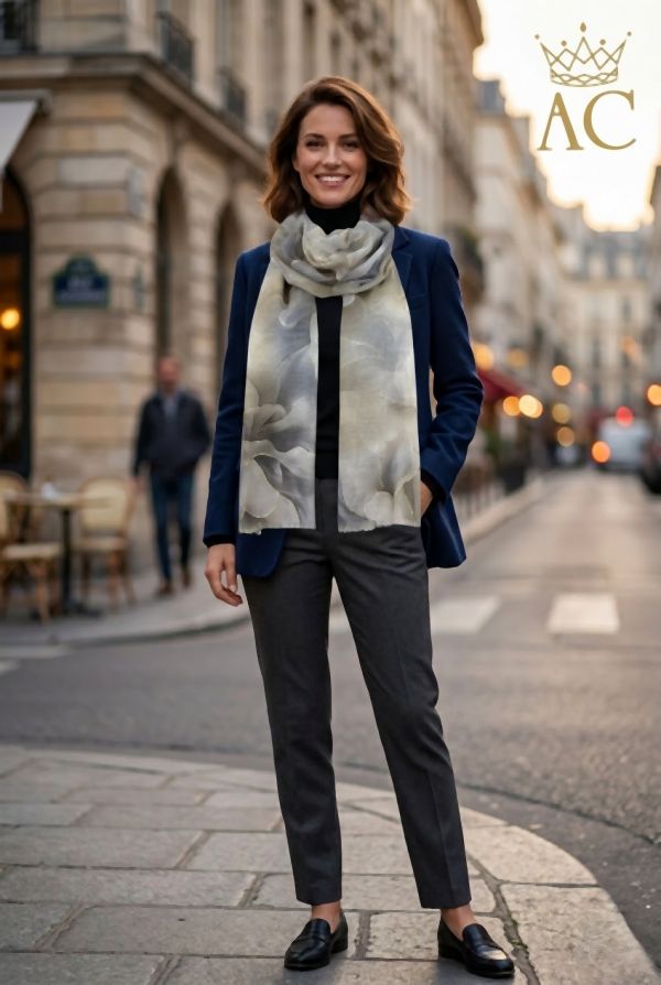 Sjaal Nayana nm100 wazige bloemen XL