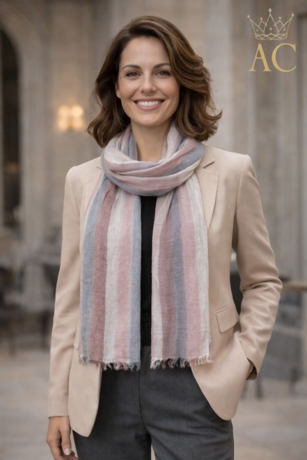 Scarf Navarro nm100 striped cotton