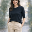 Pull Nyssa nm50 ronde hals Amerikaanse mouwinzet 