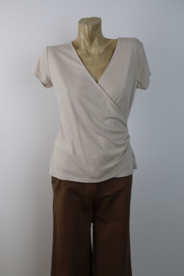 Wrap top Noha nm95 v-neck fine ribbed