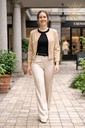 Cardigan sans col Olly court col rond eco suede