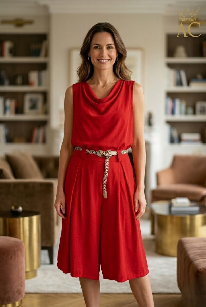 Pants skirt Oswald nm85 viscose with 2 deep spin pleats and eco leather belt