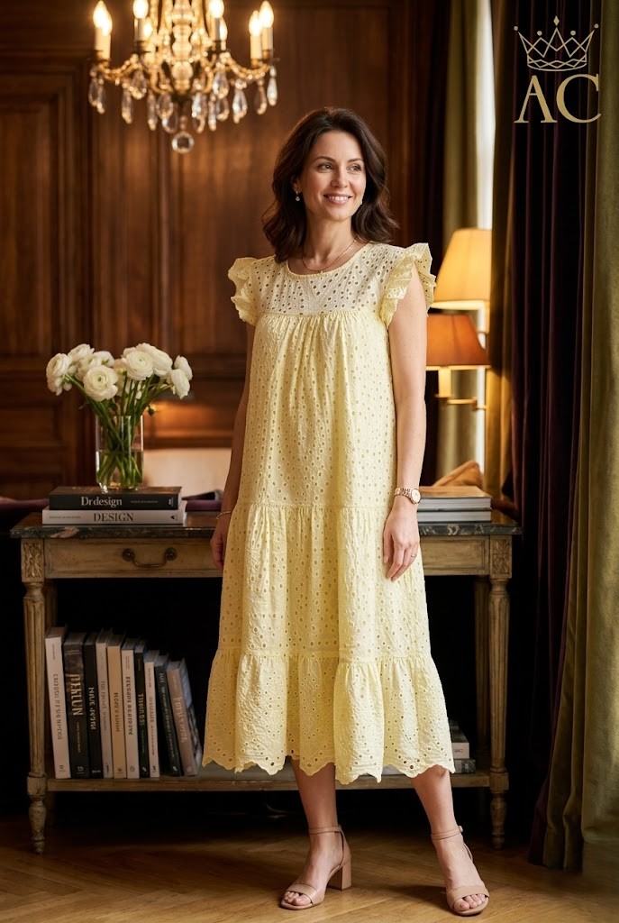 Dress Okko nm100 ajour embroidered 3-stage