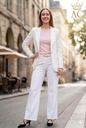 Ouarda nm 95 flare pants high waist fine cotton slant insert pockets
