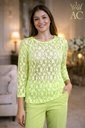 Kanten blouse Stan ronde hals aansluitende mouw