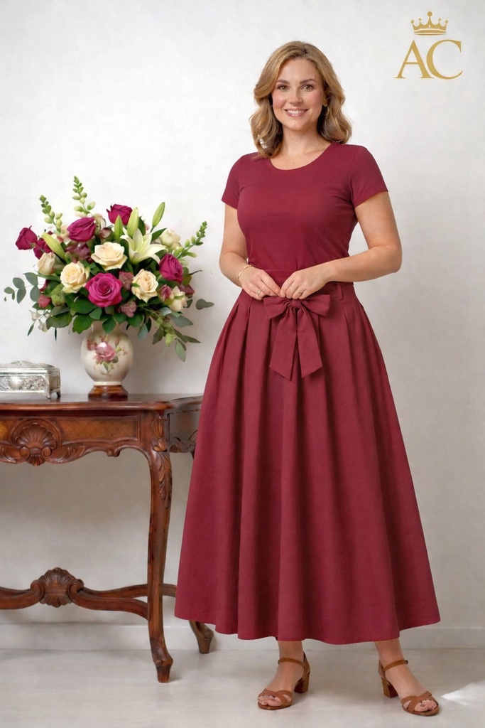 Long bell skirt Nadin nm100 with waist tie