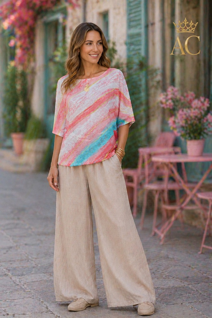 Tricot shirt Stacey nm50 diagonal stripes bat sleeve