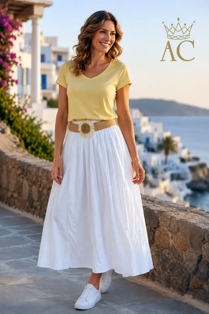 Jupe cloche en coton Ordwin nm100 jupe à volants avec ceinture en raphia