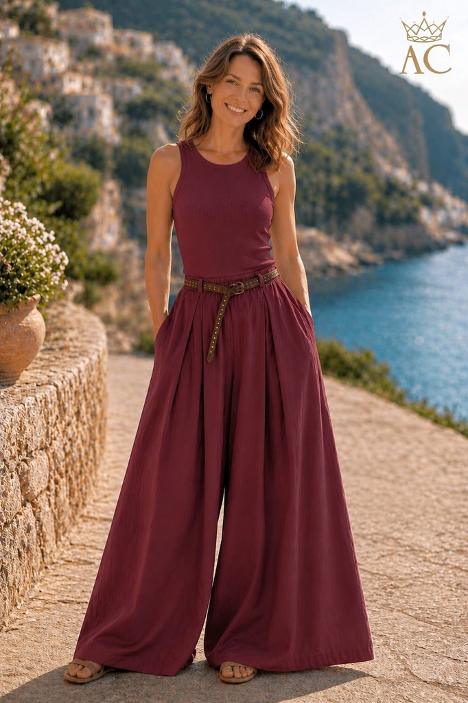 Summer pants Oluwadamilola nm97 cotton 3 jump pleats wide pants