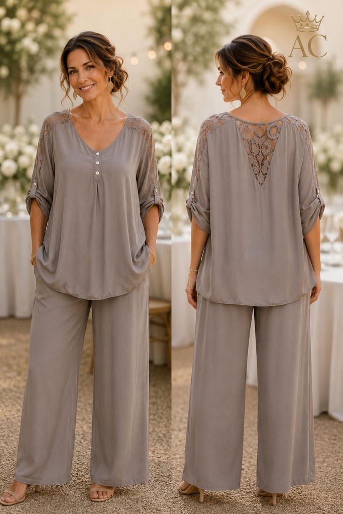 Blouse Sasha nm97 zijde mouw optreklint kanten schouder en rugpand met split en kant gepofte zoom