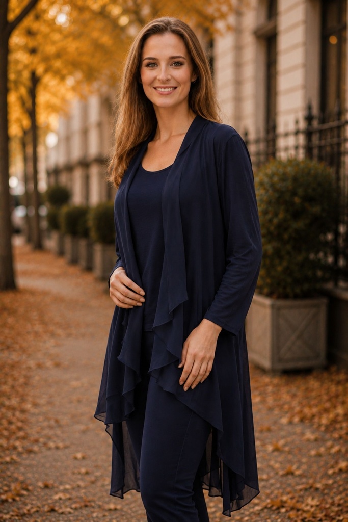 Jas Teddy nm100 front in zijde sjaalkraag gepunt rug in viscose jersey