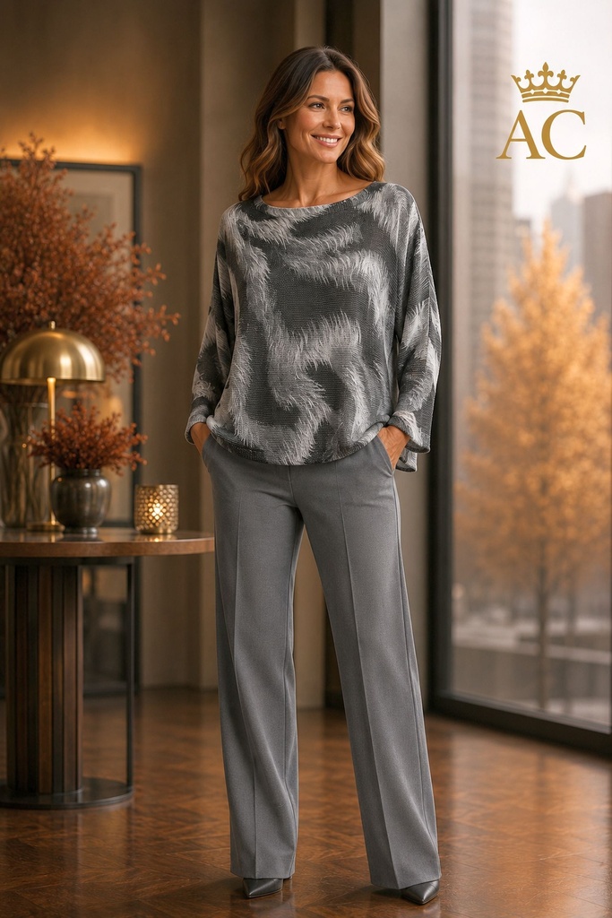 Pul Vivian nm51 fur-trimmed batwing sleeves, open neckline