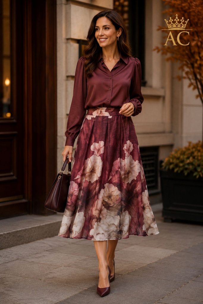 Rok Panagiotis nm85 hibiscus elastische tailleband insteekzakken springplooien