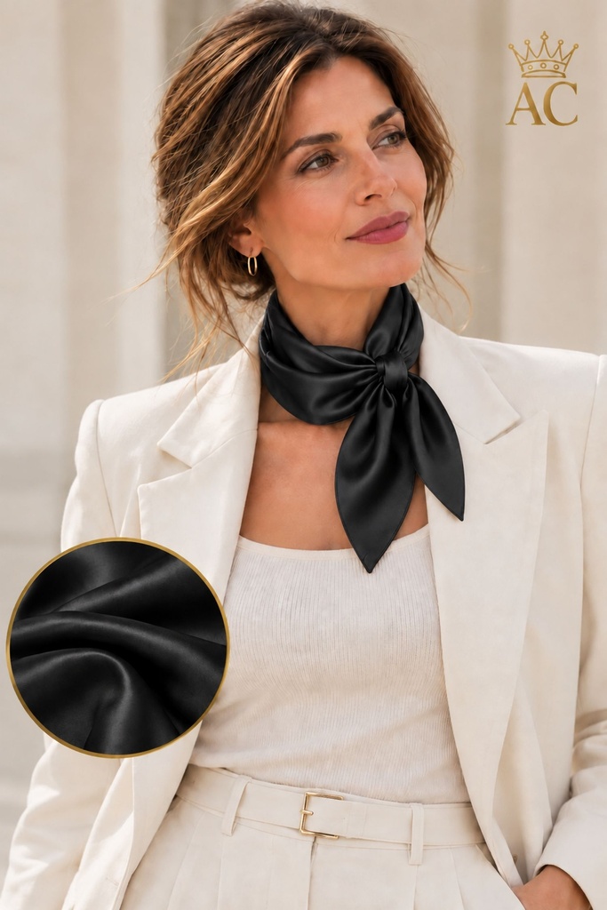 Foulard Sylvia nm100 effen glanzend zijde vierkantig
