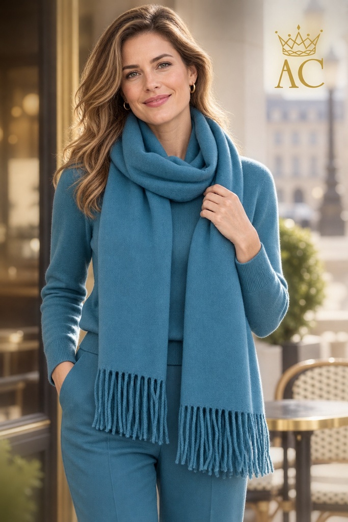 Sjaal Vajènne nm100 dikke viscose steek franjes 1m76 op 69 cm