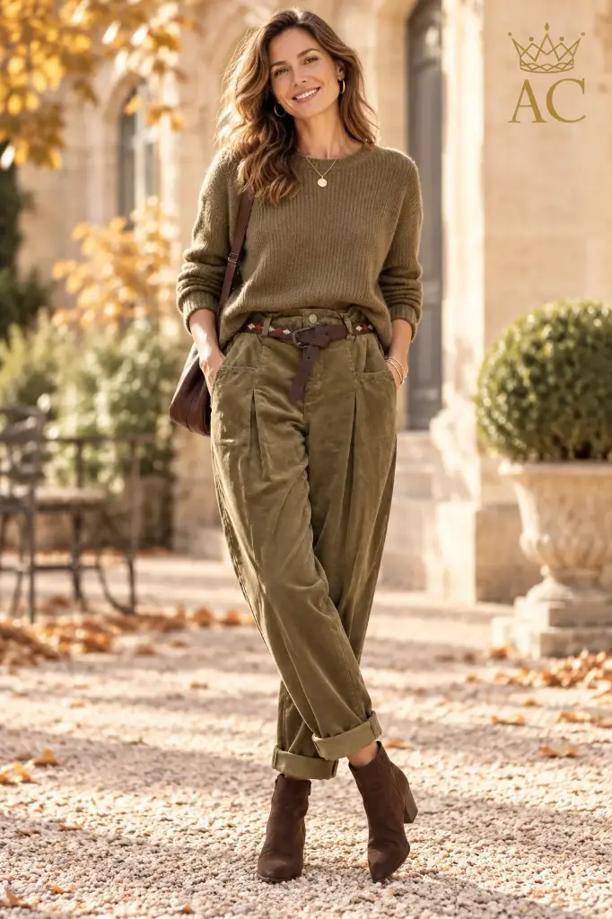 Broek Tobin nm98 fijne velour wortelbroek horizaontale insteekzak ecoleren riem