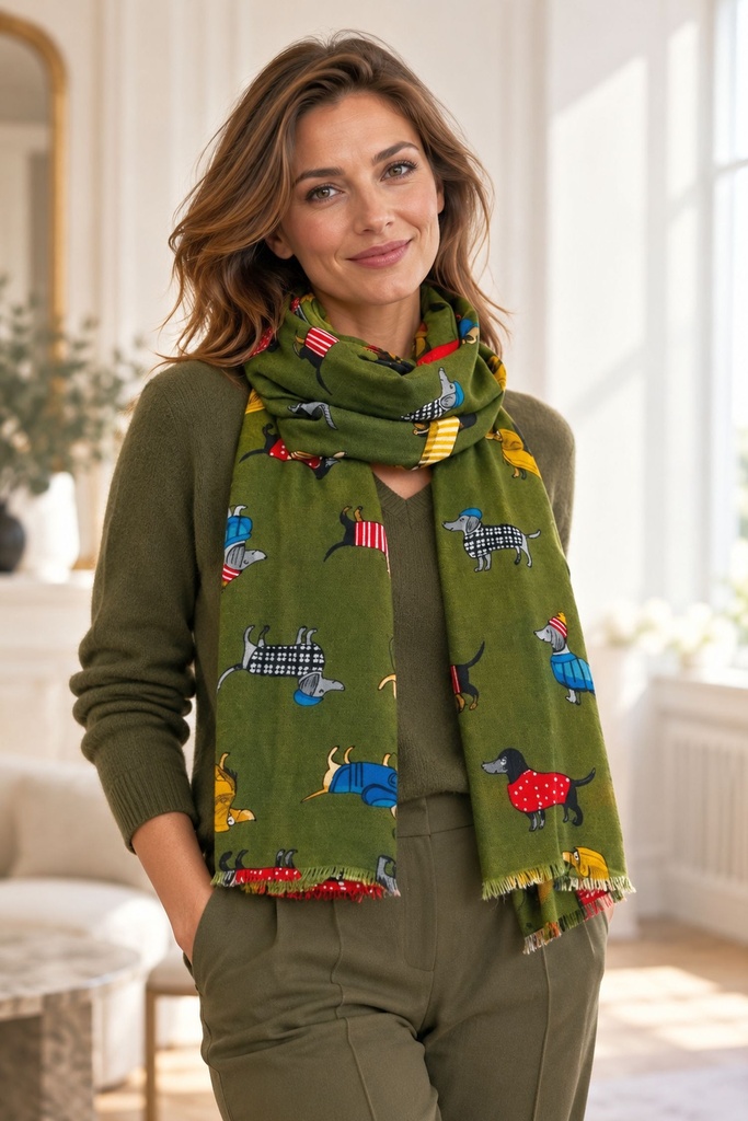 Viraj Scarf nm100 with Little Dogs