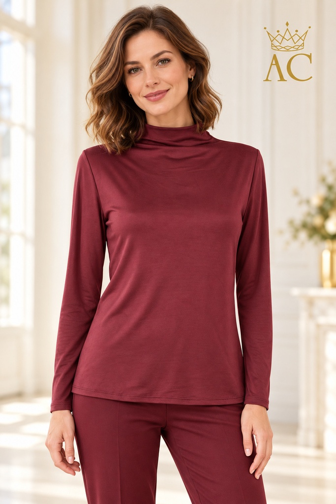 T-shirt Vycho nm20 opstaande kraag viscose jersey