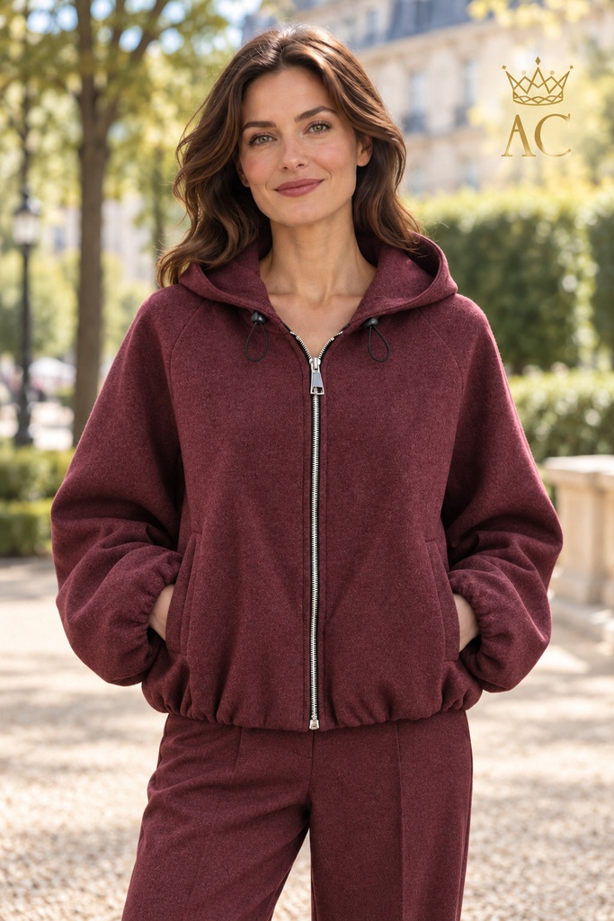 Vianna nm12 jacket with puffed hem and cuffs and zipper
