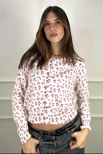 [10015976001] Floral cardigan Keano