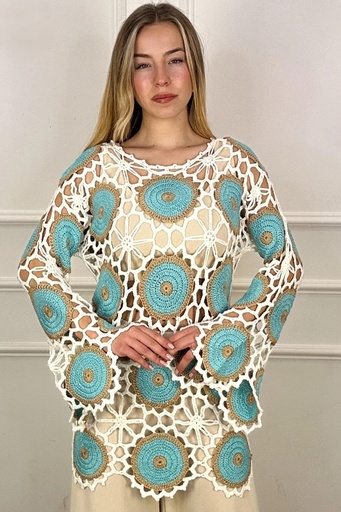 Crochet sweater Jill circles pattern