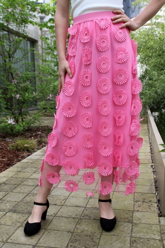 Skirt Jet overlay flowers