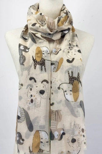 [10016075] Scarf dogs Kristel
