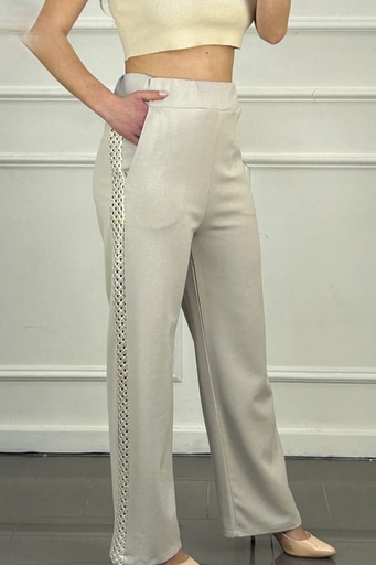 Pants Johan side gallon crochet grid