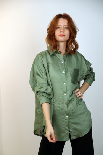 Shintz tunic Josefien floral overlay ribbon