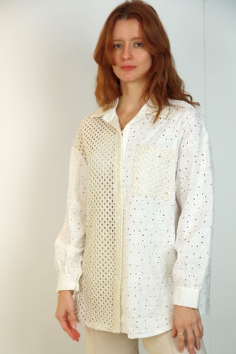 [10016158001] Tunic Judith openwork embroidered