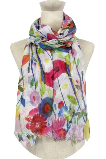 [10016258001] Floral Scarf Koert