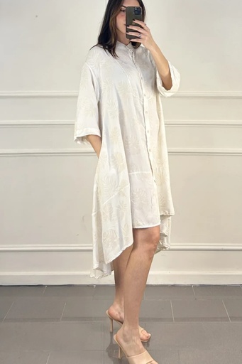 [10016266001] Long dress Jilles oval loops damask