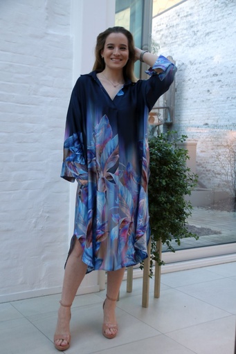 Silk dress Kristan flowers