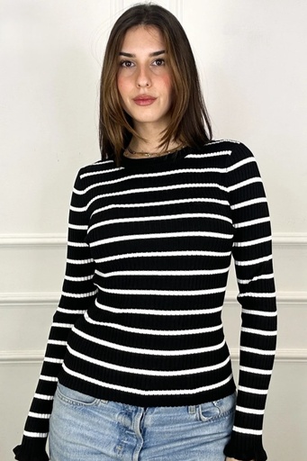 Lined sweater Jurjen round neck