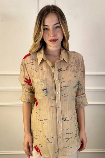 Blouse Jaeda geborduurde zeester