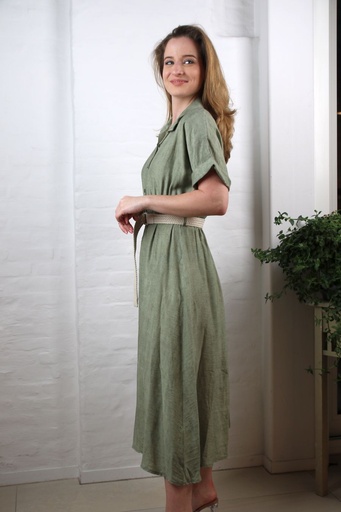Robe longue Col Joline et 4 boutons