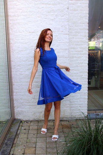 Cocktail dress Julianne crepe bell skirt