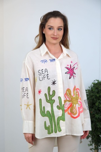 [10016457001] Blouse Keyon sea life